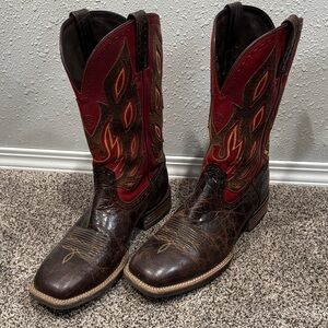 Ariat Men's Western Boots in Brown and Red